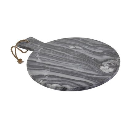 Grey Marble Paddle Serving Board - Round - Modern Home Interiors