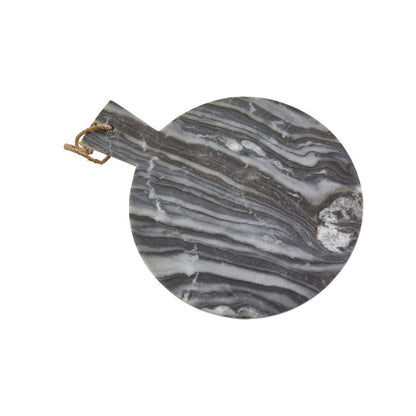 Grey Marble Paddle Serving Board - Round - Modern Home Interiors