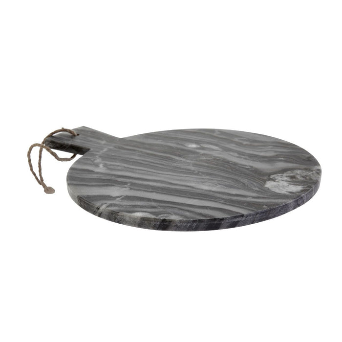 Grey Marble Paddle Serving Board - Round - Modern Home Interiors