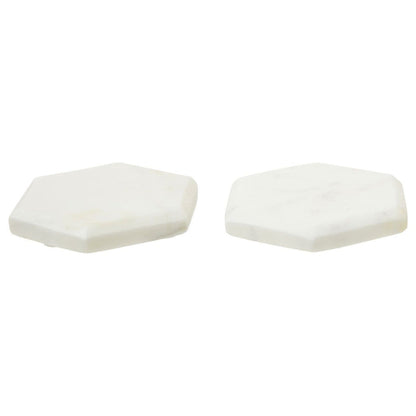 Hexagon White Marble Coasters - Set of 4