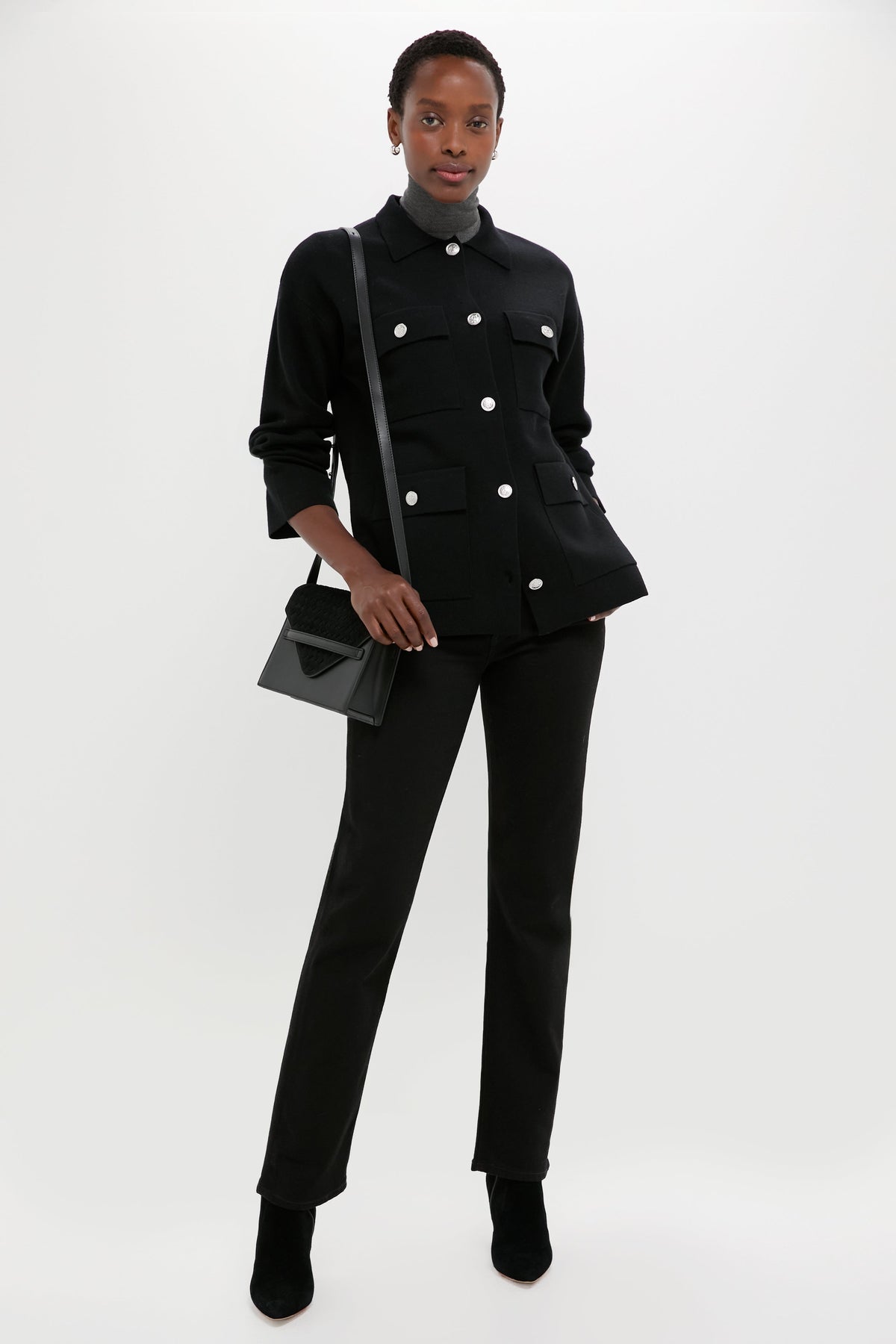 Black Cambridge Sweater Jacket
