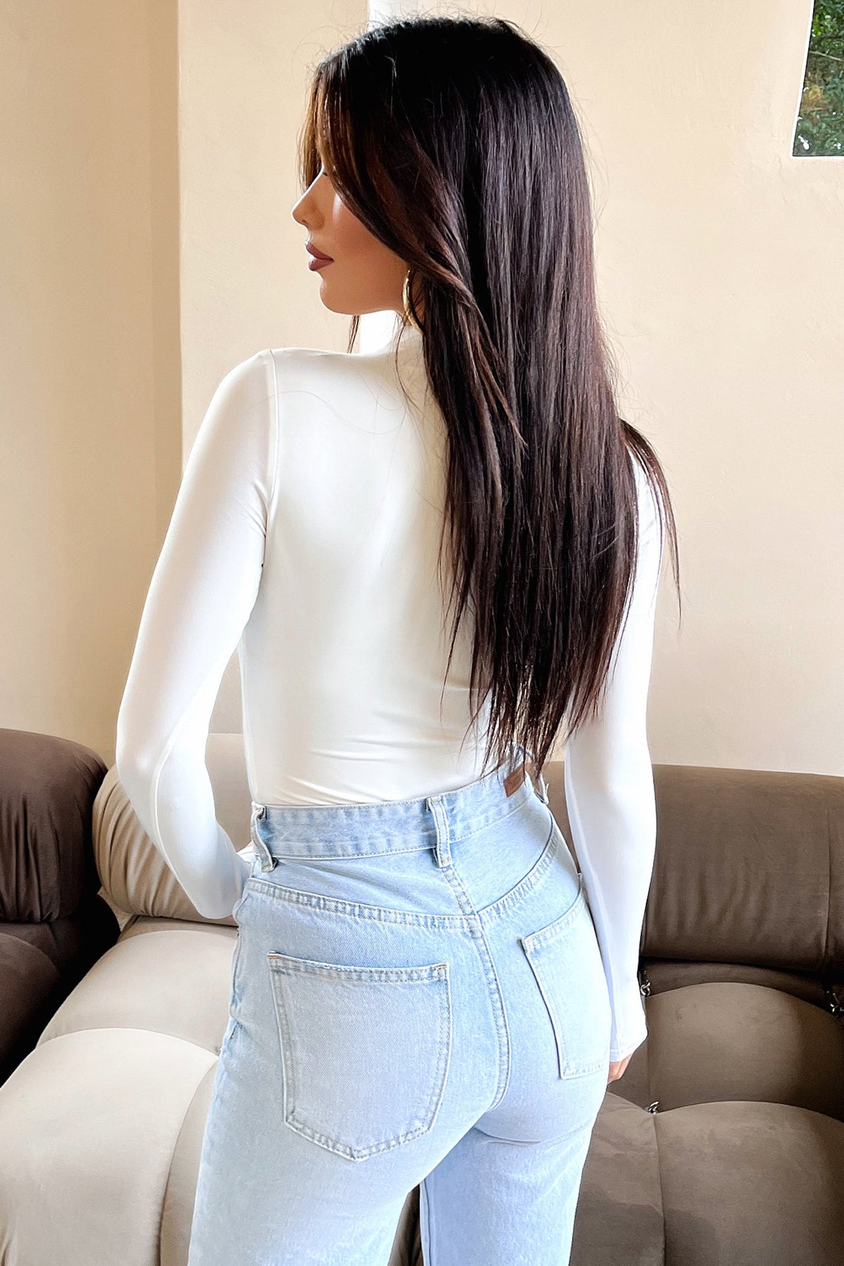 Jora Long Sleeve Bodysuit - White