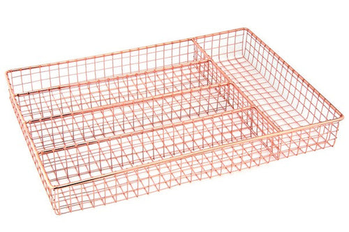 Kitchen Essentials Organisation Tidy Copper Wire Cutlery Tray - Modern Home Interiors