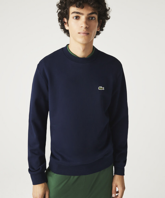 Lacoste Classic Fit Crew Neck Fleece Sweater (Navy)