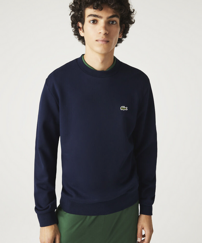 Lacoste Classic Fit Crew Neck Fleece Sweater (Navy)