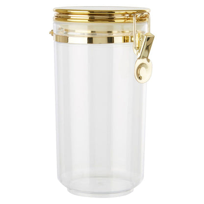 Large Clear Gold Metallic Canister