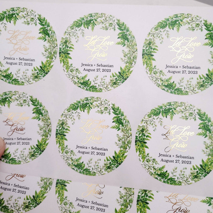 Let Love Grow Wedding Favor Stickers - XOXOKristen