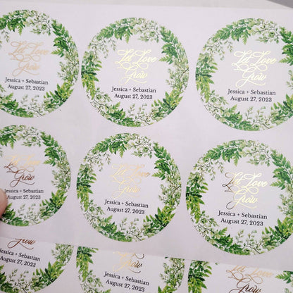 Let Love Grow Wedding Favor Stickers - XOXOKristen