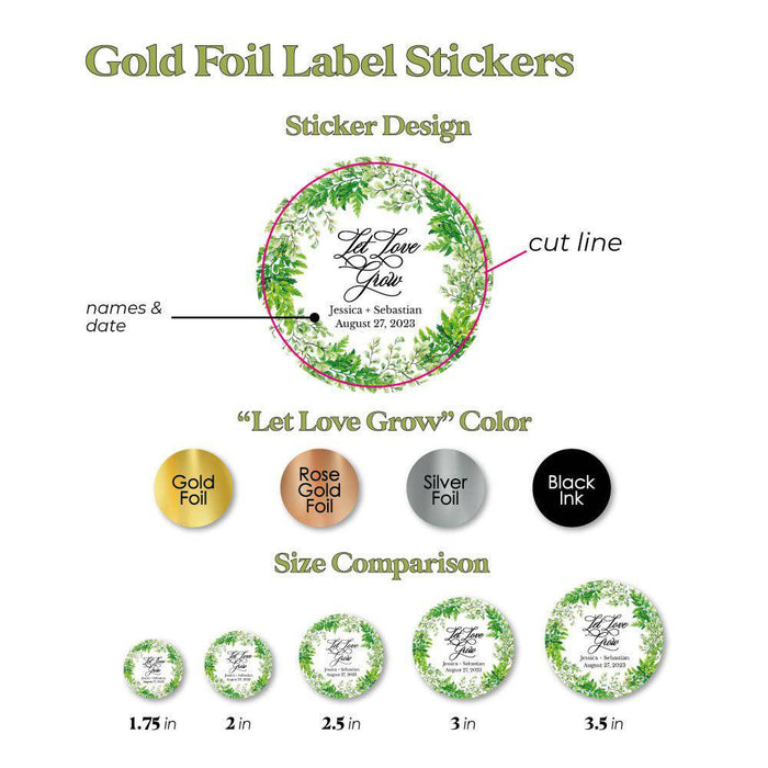 Let Love Grow Wedding Favor Stickers - XOXOKristen
