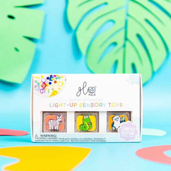 Limited Edition Light-Up Cubes, 6-Pack Zoo Animals