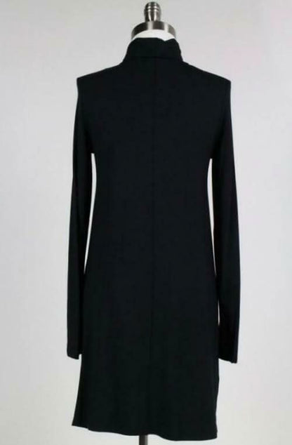 Moment in Time Black Turtleneck Shift Dress