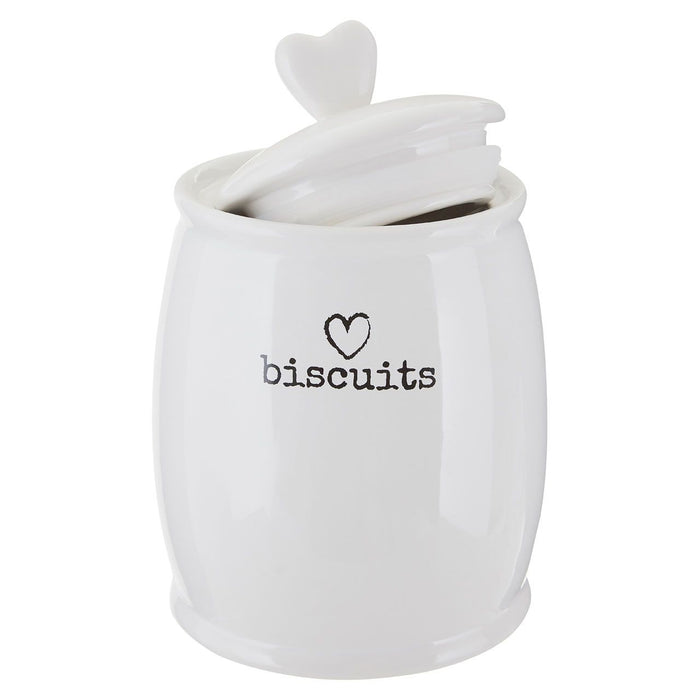 Love Heart Charm Biscuit Canister - Modern Home Interiors