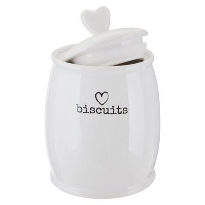 Love Heart Charm Biscuit Canister - Modern Home Interiors