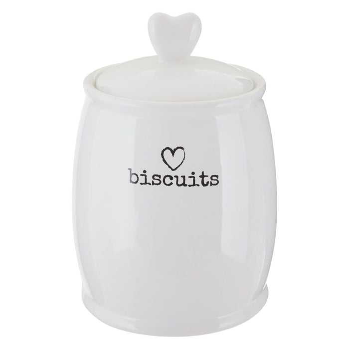 Love Heart Charm Biscuit Canister - Modern Home Interiors