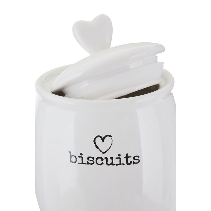Love Heart Charm Biscuit Canister - Modern Home Interiors