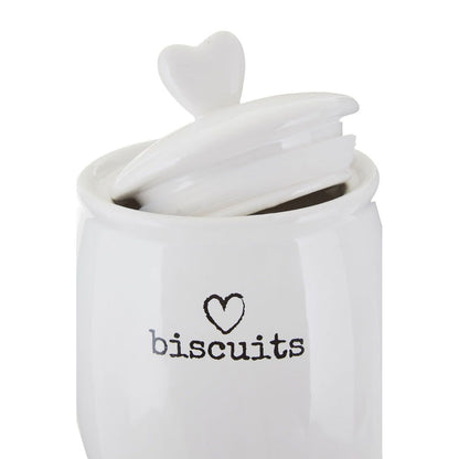 Love Heart Charm Biscuit Canister - Modern Home Interiors