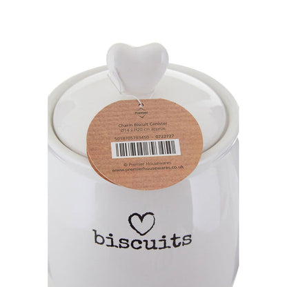 Love Heart Charm Biscuit Canister - Modern Home Interiors