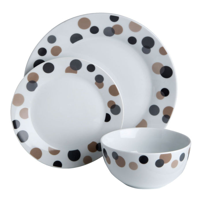 Luna Dotted Dinner Plates Set (12pc) - Modern Home Interiors