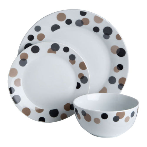 Luna Dotted Dinner Plates Set (12pc) - Modern Home Interiors