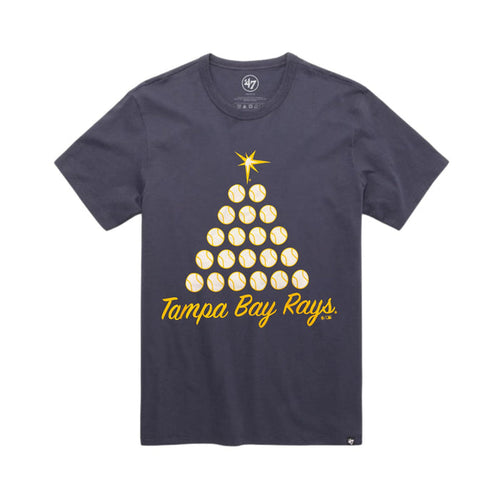 Men's '47 Navy Burst Baseball Christmas Tree Tee