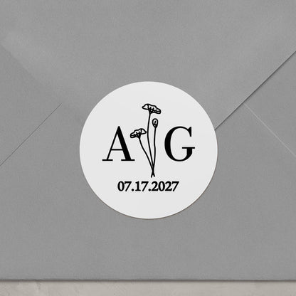 Minimalistic Floral Wedding Stickers - XOXOKristen