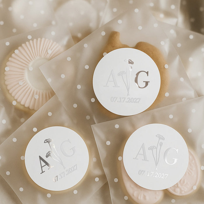 Minimalistic Floral Wedding Stickers - XOXOKristen