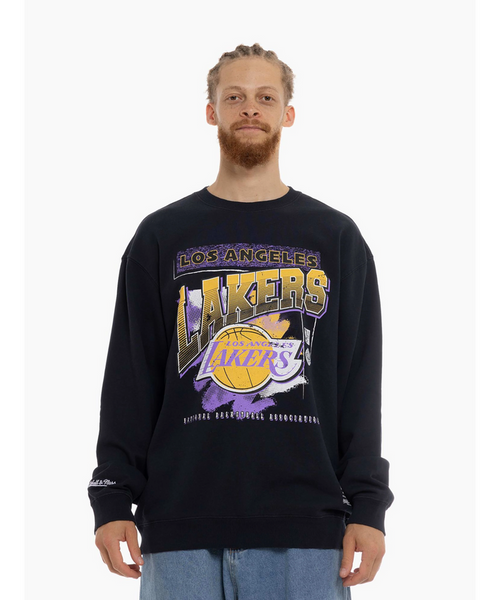 Mitchell & Ness Los Angeles Lakers BRUSH OFF 2.0 Crew (Faded Black)