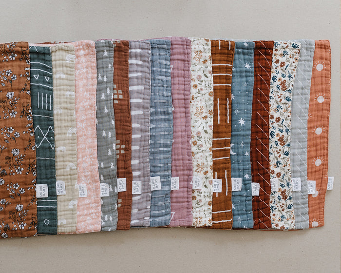 Mustard Mudcloth Muslin Burp Cloth