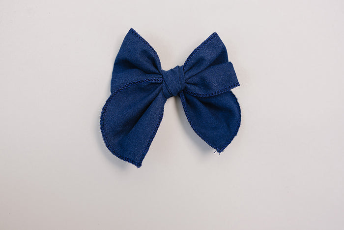 Navy Hair Bow