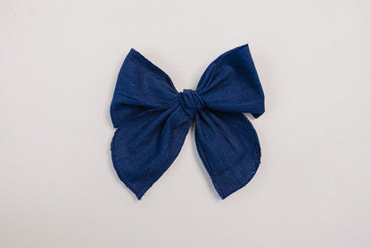 Navy Hair Bow