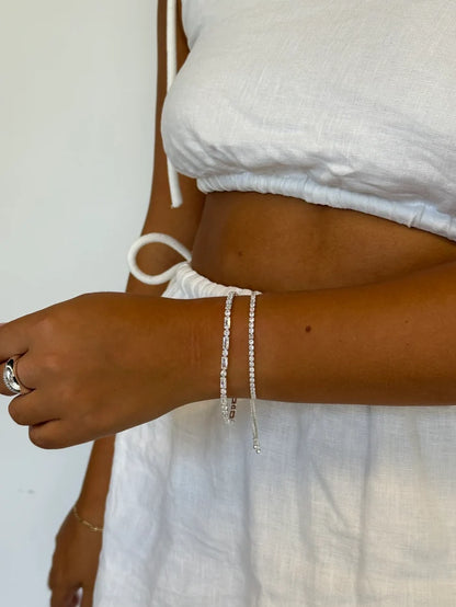Nikki Tennis Bracelet - Silver