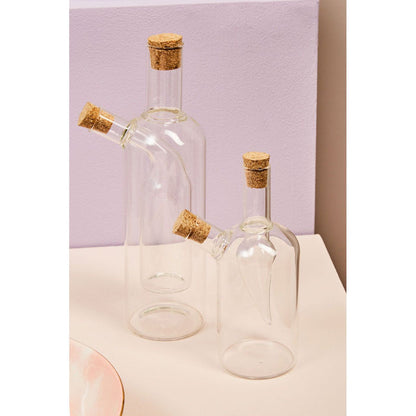 Oil and Vinegar Dispenser Apparatus Plain Inner Borosilicate Glass Bottle - Modern Home Interiors