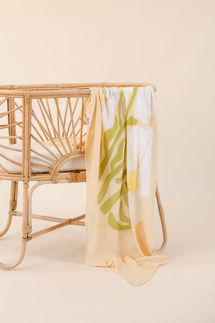 Organic Muslin Swaddle - Fleur Warm Oat (Limited Edition)