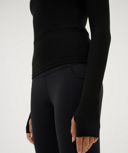P.E Nation Free Play 2.0 LS Rib Tee (Black)