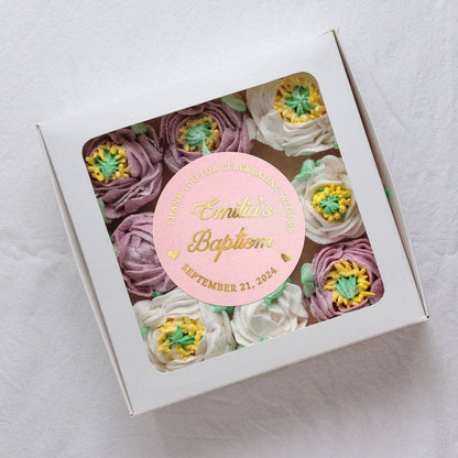 Pink and Gold Baptism Stickers for Girl - XOXOKristen
