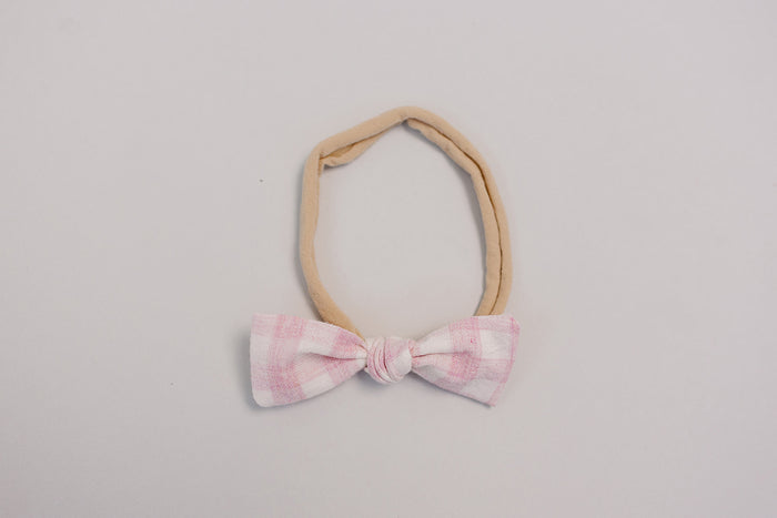 Pink Gingham Hair Bow