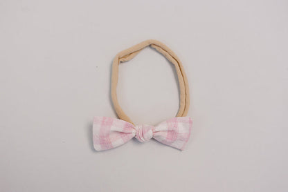 Pink Gingham Hair Bow