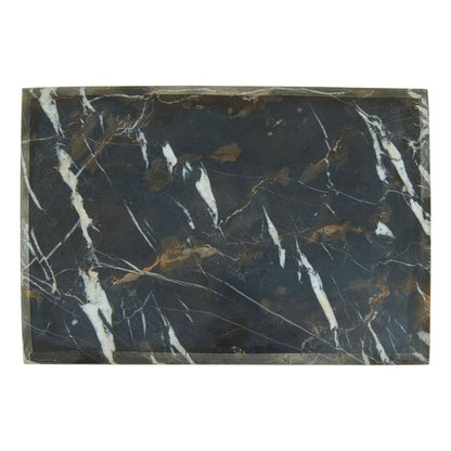 Raised Platform Black Stone Marble Chopping Board - Rectangular 31 x 21cm - Modern Home Interiors