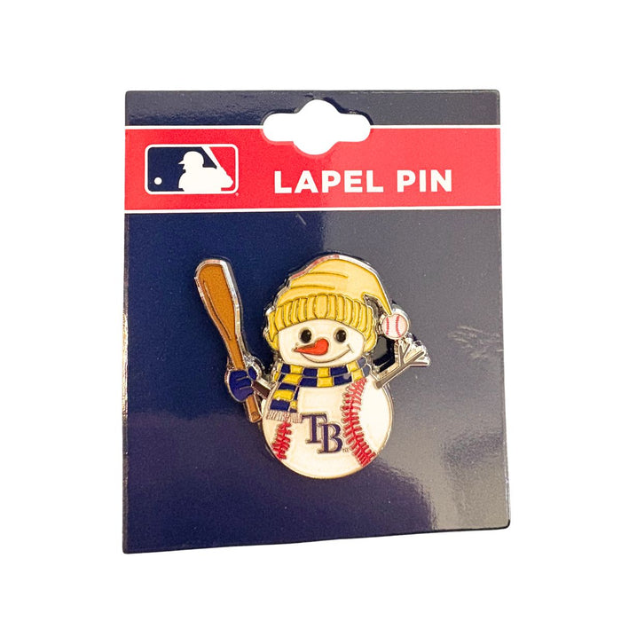Rays Baseball Snowball Holiday Lapel Pin