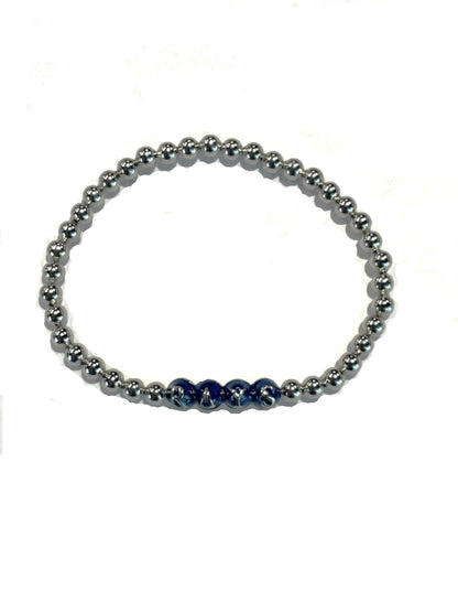 Rays Bijoux The Stretchy Silver Beaded Bracelet
