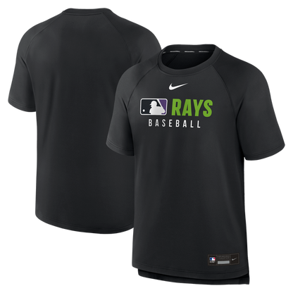 Rays Men's Nike 2025 Black Devil Rays Pregame Authentic Collection Pullover Shirt
