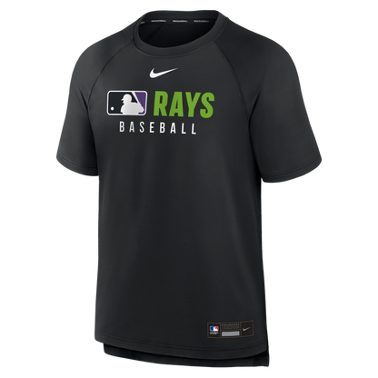 Rays Men's Nike 2025 Black Devil Rays Pregame Authentic Collection Pullover Shirt