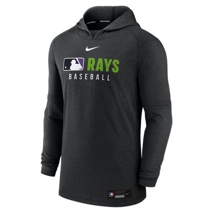 Rays Men's Nike 2025 Heather Black Devil Rays Authentic Collection Pullover Hoodie