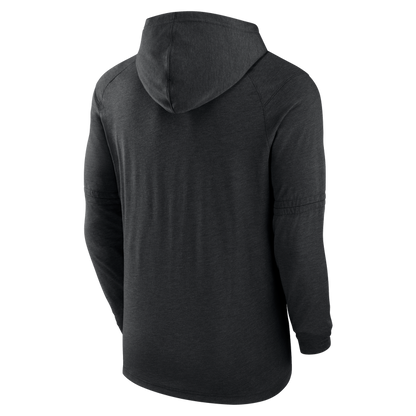 Rays Men's Nike 2025 Heather Black Devil Rays Authentic Collection Pullover Hoodie