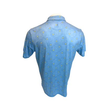 Rays Men's Johnnie-O Light Blue Exeter All Over Burst Logo Polo