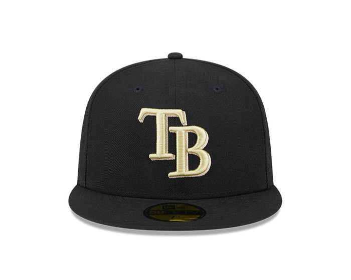 Rays New Era Black Gold Khaki TB 59Fifty Fitted Hat