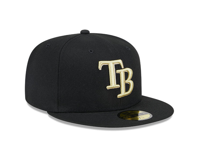 Rays New Era Black Gold Khaki TB 59Fifty Fitted Hat