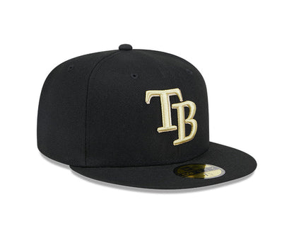 Rays New Era Black Gold Khaki TB 59Fifty Fitted Hat