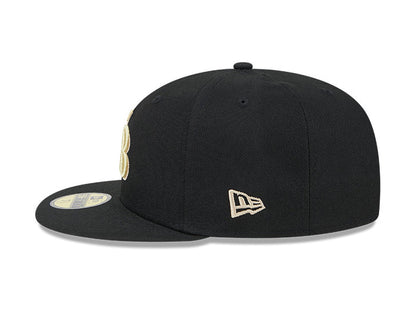 Rays New Era Black Gold Khaki TB 59Fifty Fitted Hat