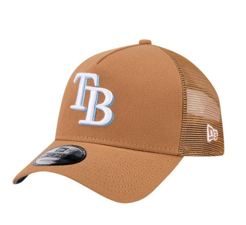Rays New Era Brown TB 9Forty Snapback Trucker Hat